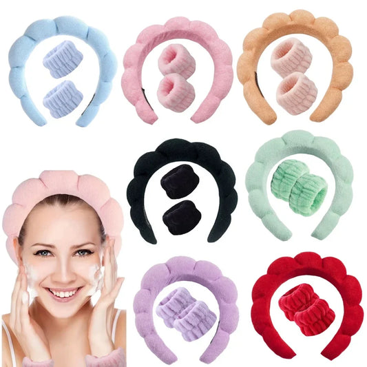Set diadema y muñequeras skincare Lunara Beauty
